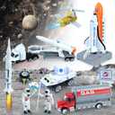 CORPER TOYS Space Toys Set with Astronaut Figurines,Vehicles,Rocket Ship,Space Shuttle Toys for Kids Boys Girls Outer Space Playset Gift for Birthday Christmas