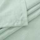 BGment 40 Inch Length Sage Green Linen Curtains for Short Window - Rod Pocket Light Filtering Drapes Natural Textured for Cafe Bedroom Decorative Lightweight Rustic, 2 Panels Set, 42 X 40 Inch