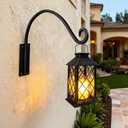 Lifyzoon Heavy Duty Plant Hanger Bracket (16"/Black), 80lbs Weight Capacity - Outdoor Hand-Forged Hanging Plant Bracket Durable and Stable Bird Feeder Hanger
