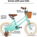 JOYSTAR Girls Bike for 2-12 Years Old Toddlers and Kids, 12" 14" 16" 18 20" Retro Style Kids Bike with Training Wheels, 18 20 Inch Children Bicycle with Kickstand