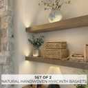 2 x Decorative Storage Boxes with Lids - Set of 2 Beautiful Wicker Organizer Bins for Your Shelves & Home Decor - Safely Store Your Photos, Documents, and Memory Box Keepsakes in a Stylish Rattan Design