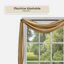 ACHIM Sheer Window Scarf Valance - 50 Inch Width x 144 Inch Length (Sandstone) - Light Filtering Polyester Curtain Scarf - Lightweight Drapes for Living Room, Bedroom & Dining Room Home Decor