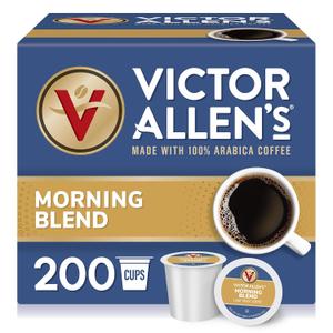 Victor Allen's Coffee Morning Blend, Light Roast, 200 Count, Single Serve Coffee Pods for Keurig K-Cup Brewers (EXP 07/30/26)