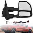 RH Passenger Side Mirror Compatible with Ford F250 F350 F450 2017-2022 Support Manual Folding Power Glass Adjust Heated with BSM Signal Light with Turn Signal & Puddle Light Temp Sensor