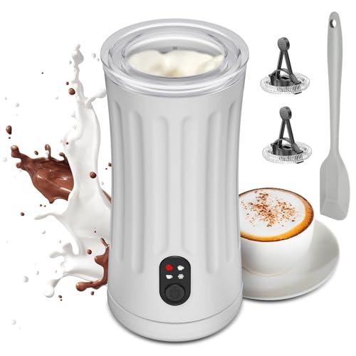 Ovetedot Milk Frother, 4-in-1 Milk Frother and Steamer, Hot and Cold Foam Maker and Milk Warmer with Temperature Control & Auto Shut-Off, Frother for Coffee, Latte, Cappuccino, Matcha(White)