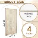 Therwen 4 Pcs Decorative Aluminum Sheet Metal Cloverleaf Sheet 24 x 12 Inch Perforated Metal Panels 0.04 Inch Thick Brass Mesh Decorative Panels for Indoor Outdoor