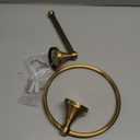 Leyden Antique Brass Toilet Paper Holder Towel Ring, Brass Hand Towel Holder Bathroom Accessories Set Retro Bathroom Hardware Tissue Toilet Roll Holder for Home or Kitchen, 2 Pieces