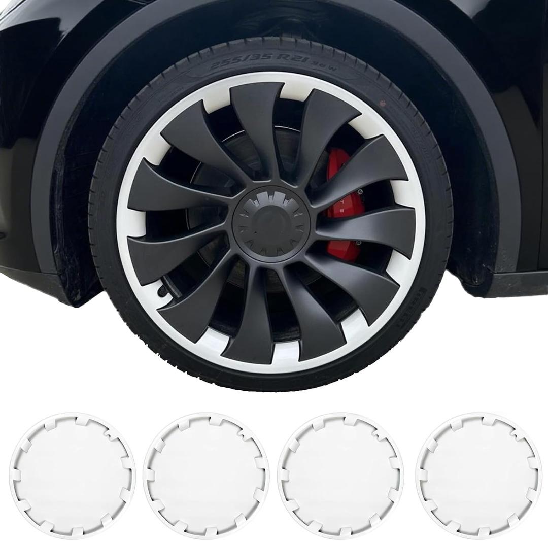 Wheel Rim Protector for Tesla Model Y Performance 21 Inch berturbine Wheels All-in-one Car Tire Trim Rings Rim Case Hubcaps Wheel Cover 2020-2024 Model Y Accessories