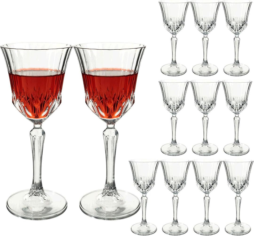 UMEIED 12-Pack Classic Red Wine Glasses, 215ml/7.3oz Elegant Vintage-Style Red Wine Glasses - Elegant Glassware for Wine Tasting, Wedding Gifts, Anniversary & Formal Dining