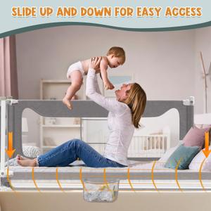 G TALECO GEAR Bed Rail for Toddlers, Stable Protective Bed Side Rails, Baby Bedrail Guard for Twin Full Queen & King Size Bed (78.7 Inch, 1 Piece)