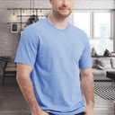 MAGCOMSEN Mens Pocket T Shirts Short Sleeve Cotton Moisture Wicking Plain Tshirts Casual Lightweight Summer Basic Tees (Blue)