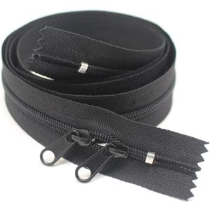 MebuZip 2PCS 26 Inch #3 Double Slider Zippers Head to Head Closed End Black Nylon Coil Zippers for Sewing, Purses, Bags, Handbags, Totes, Pillowcases, Bed Sacks (26" 2pcs)
