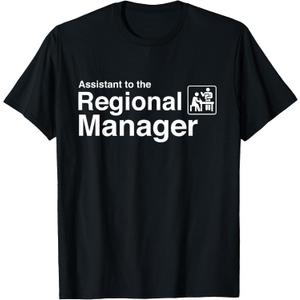 Funny Assistant to The Regional Manager Office T-Shirt (Black, L)
