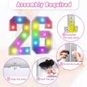 Marquee Numbers 26th Birthday Decoration: Colorful 3FT Large Light Up 26 Year Old Birthday Decorations Anniversary Backdrop Cardboard Sign 18 Colors Number 26 Mosaic Balloon Frame