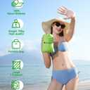 Beach Blanket Waterproof, Sandproof Mat with Portable Bag for Picnic, Nylon Mat, Quick Drying, Lightweight with 4 Stakes & 3 Water Bags, Use as Children's Pool (Green) (80"*80" (1-5 Person))