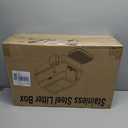 Stainless Steel Litter Box with Lid,Front Entry Top Exit Kitty LitterBox,Extra Large Enclosed Metal Cat Box with Litter Scoop & Litter Mat-Black