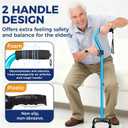 XIAOMING 6 Gear Adjustable Quad CaneQuad Cane Portable Stick Men & Women and Seniorsfor Balance, Knee Injuries, Leg Surgery Recovery & Mobility