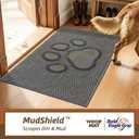 Dog Door Mat for Dirty Paws,Paw Print Indoor Entrance Rugs,32x48,Light Grey | Absorbent Washable Nonslip Welcome Dirt Trapper, Low Profile Floor Mats for Front Back Door and Entryways