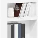 Furinno JAYA Book Shelf, 5-Tier Bookshelf, Enhanced Home Bookcase with Adjustable shelf, 9.5" x 24.5" x 71.1", for Organization and Storage, for Living Room, Bedroom, Home Office, White