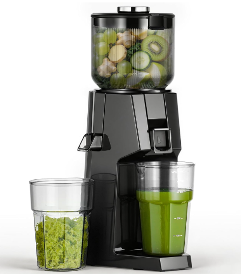 AAOBOSI Juicer Machines, Cold Press Juicer with 5.8" Wide Feed Chute Black | Slow Masticating Juicer, High Juice Yield, Quiet Operation, Easy to Clean，Space-saving，For Whole Fruits & Vegetables