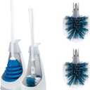 Unger EZ No-Drip Combo Toilet Brush and Plunger with 2 Replacement Scrubber Heads  Bathroom Cleaning Tools for Home & Business, Convenient Discreet Accessories Set