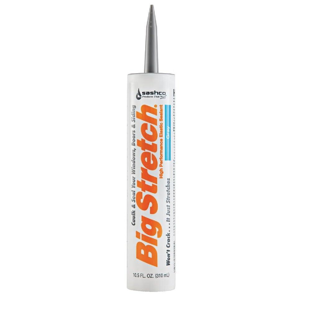 Sashco Big Stretch Acrylic Latex High Performance Caulking Sealant, 10.5 oz Cartridge, Gray