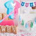 Sratte 4pcs 12.6 x 12 Inches Baby Gender Reveal Piata Set with Confetti Stick Blindfold Pink Blue Pajama Piata Girl Gender Reveal Decorations Party Supplies for Boy Baby Shower