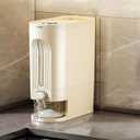 IEEK 25 Lbs Rice Dispenser, Large Cereal Dry Food Storage Containers with Measuring Cup and Lid, Moisture Proof Airtight Food Dispenser Bucket for Rice, Corn, Coffee Bean, Grain, Soybean and Oatmeal, White