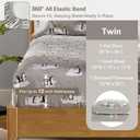 True North by Sleep Philosophy Cozy Flannel Warm 100% Cotton Sheet - Novelty Print Animals Stars Cute Ultra Soft Cold Weather Bedding Set, Twin, Grey Penguins 3 Piece