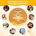 YestBuy Cupcake Stand with Yellow Led Lights, 4 Tier Cupcake Stand for 50 Cupcakes, Acrylic Cupcake Tower Stand, Clear Tiered Cupcake Holder for Birthday Cady Bar Décor Weddings, Parties Events