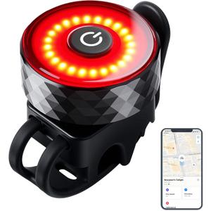 Find My Bike Tail Light - Smart Rear Light New USB Rechargeable Bike Tail Light - Smart LED with Brake Sensing Technology, IP65 Waterproof, 984ft Visibility, Apple Find My Anti-Theft iPhone Compatible