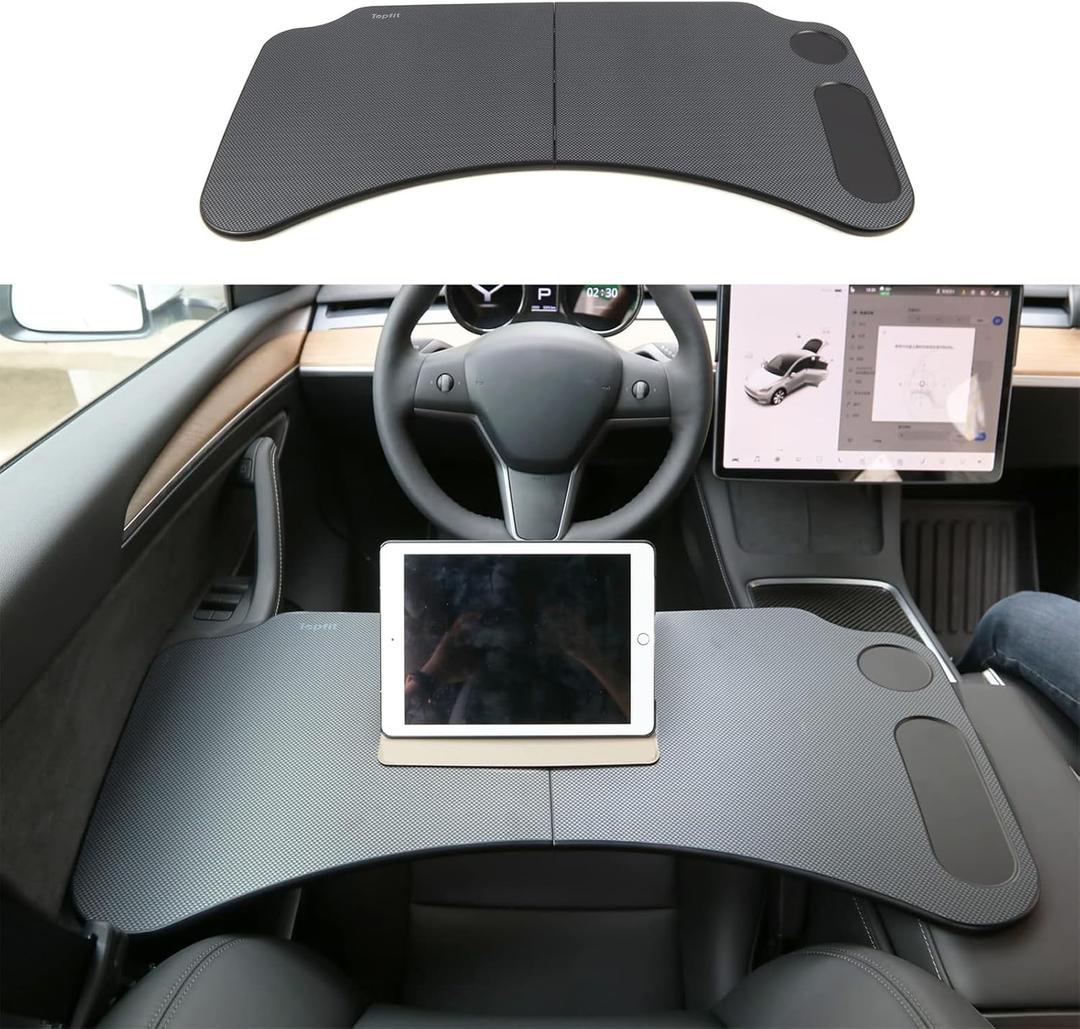 for Tesla Model Y 3 Cybertruck Food Tray Desk for Laptop Foldable Car Table for Eating Travel Multipurpose Tray for Driver Accessories