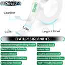 EZlifego Double Sided Tape Heavy Duty, Nano Double Sided Adhesive Tape, Clear Mounting Tape Picture Hanging Adhesive Strips (9.85FT)