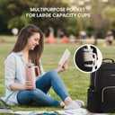 LOVEVOOK Laptop Backpack for Women with Pouch Pocket for Large Capacity Cup,18 Inch Teacher Nurse College Work Backpack Purse,Waterproof Laptop Bag Computer Back Pack for Travel,Black+Wicker pattern