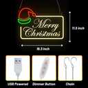 Merry Christmas Neon Sign: Dimmable LED Neon Lights for Wall Decor - Ideal Ambient Lighting Holiday Decorations for Home Kids Room