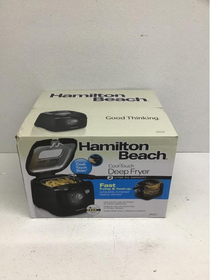 Hamilton Beach Electric Deep Fryer, Cool Touch Sides Easy to Clean Nonstick Basket, 8 Cups / 2 Liters Oil Capacity, Black