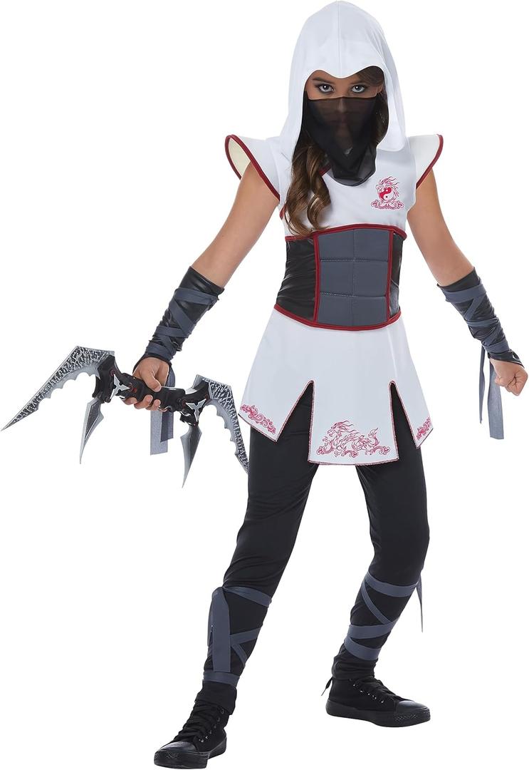 Girls White Ninja Costume Small