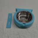 Crate Dog Bowl Removable Stainless Steel Water Food Feeder Bowls Cage Coop Cup for Cat Puppy Bird Pets (Small, Blue with Corrugated Clip)