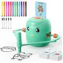 Interactive Educational Drawing Robot for Kids - Montessori Learning Toy with 150 Word Cards, Voice Interaction, Ages 5+ (Green)