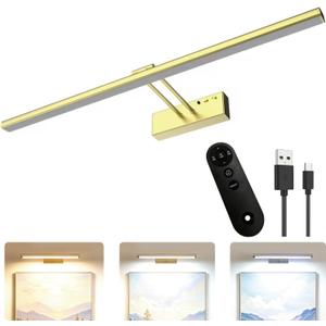 24" Wireless Picture Light, Dimmable Rechargeable Wall Light for Artwork