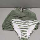 Dokotoo Womens 2024 Fashion Stripes Print Lined Up Double Up Tankini Sets Swimsuits Bathing Suit Swimwear L