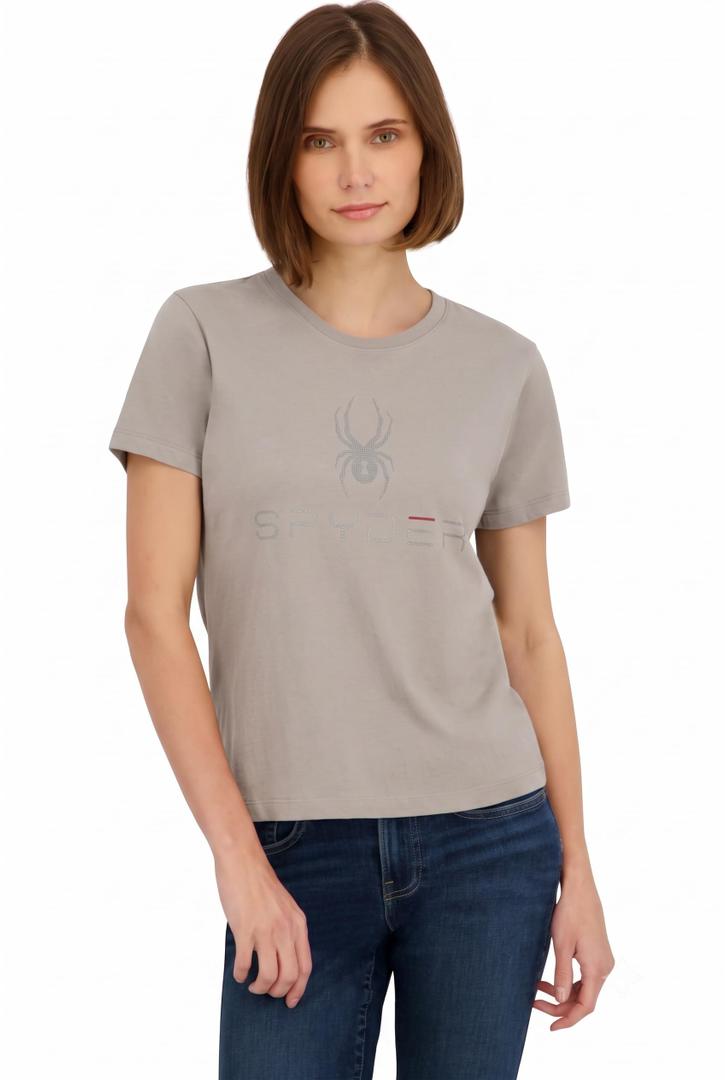 Spyder Womens Core Classic Logo Graphic Short Sleeve Tee T-Shirt, Sandstorm, 2X (XXL)