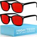 livho High Tech Blue Light Glasses - Advanced Blue Light Blocking Computer Glasses - Screen Fatigue & UV Protection (*B11 Light Black X 2)
