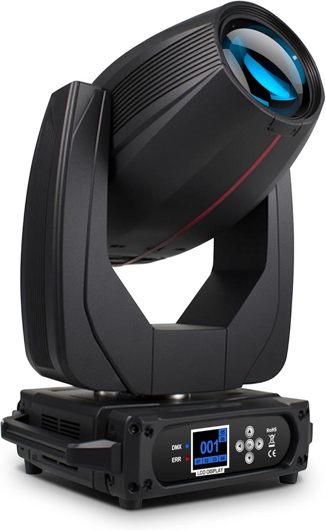 SHEHDS Moving Head Stage Lights 380W 19R Bulb (7500K) 7+5+14Gobos 14 Colors Spotlights 2 Prisms Zoom Wash Effect DMX512 Strobe for Party Disco KTV Bar Show