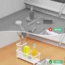 Sponge Holder for Kitchen Sink with Auto Draining Tray,Kitchen Sink Caddy Organizer with Brush Holder, Rustproof 304 Stainless Steel Dish Organizer Divider, Soap Dispenser Storage (White)