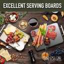 SNOWCLAD Stainless Steel Cutting Board,Double Sided Steel Cutting Board Set for kitchen,Stainless Steel/Wheat straw pp Large for meat,Dishwasher Safe [16 * 11+12 * 8.3 Inch]