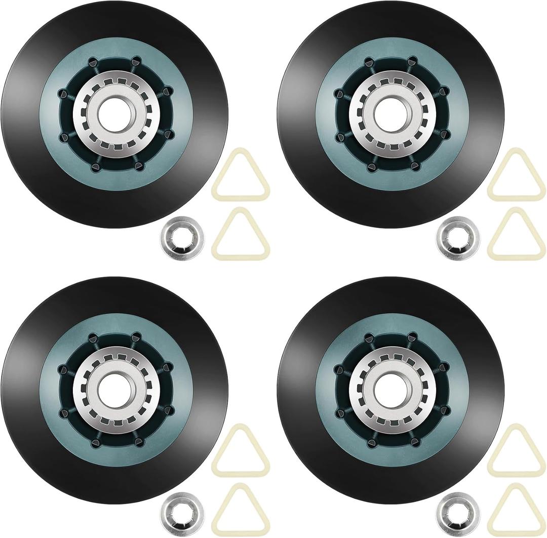 WPW10314173 W10314173 Dryer Drum Support Roller Kit Dryer Drum Rollers Replaces W10314171 8536973 8536974 AP6019303 PS11752609 Suitable for maytag kenmore whirlpool kitchenaid Dryers-4PCS