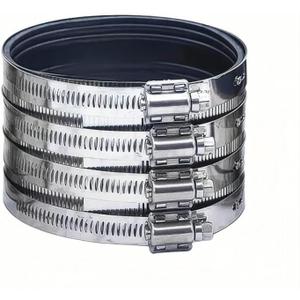Flexible pipe Coupling with Stainless Steel Clamps.Pipe Connector for PVC and Metal Pipes (3inch-Longer)