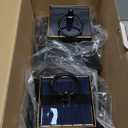 2 Pack Hanging Solar Lanterns Glass Solar Lights Outdoor Waterproof Upgraded Solar and AAA Battery Powered, for Outside Porch, Patio and Indoor Tables, Mantelpiece