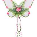 Fairy Wings for Women Butterfly Wings Nature Flower Fairy Wing Dress Up Party Favor Halloween Costumes (One Size, Pink)
